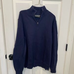 Eddie Bauer Men's Deep Blue 1/4 Zip Sweater